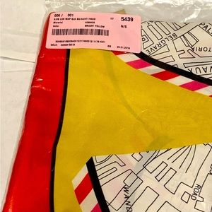 New Burberry Multi London Map Silk Square Scarf/Wrap bright yellow